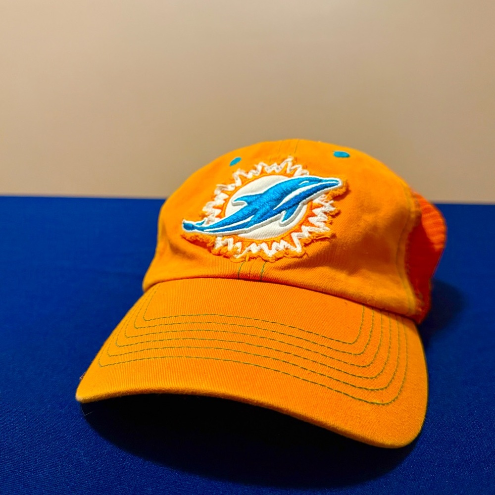 47 Brand NFL Team Apparel Miami Dolphins Orange Cap with NFL Logo